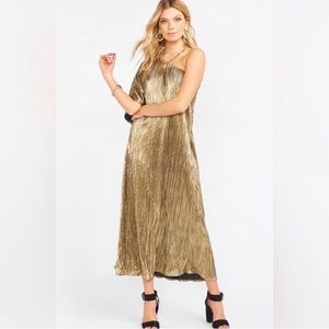 Show me your mumu gold tropez maxi. Holiday party ready! NWT size S